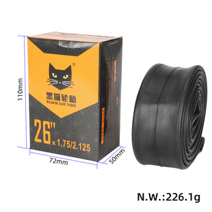 Black cat 26*1.75/2.125 inner tube MTB road mountain sightseeing bike AV32mm air nozzle padded inner tube