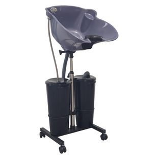 Cross-border Amazon New Product Grey Double Barrel with Pump Shampoo Barber Shop Hair Salon Movable Portable Pumper