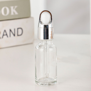 In stock transparent essential oil bottle travel portable glass small sample bottle plastic head dropper bottle essence cosmetics wholesale