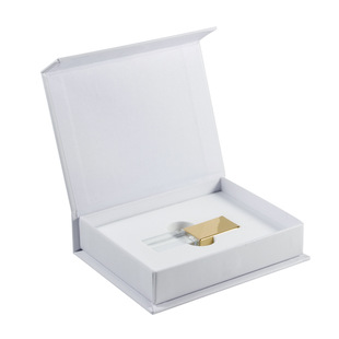 Crystal transparent USB flash drive personalized 3D laser inner carving U disk diy paper box painted 64G wedding creative gift U disk