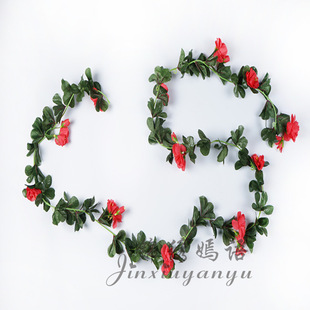 Decorative rose vine artificial flower vine plastic flower water pipe handrail air conditioning pipe ceiling wall hanging vine