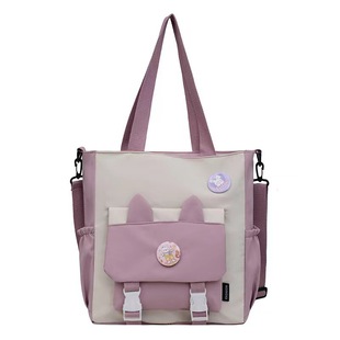 New 2024 Cute Simple All-match Commuter Spliced Color Bag Large Capacity Shoulder Crossbody Student Bag