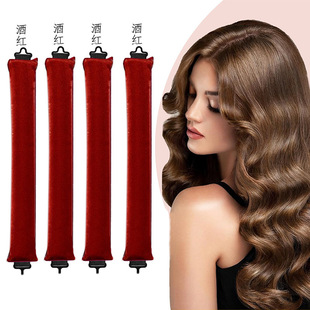 Cross-border suede hook rubber non-thermal curling artifact thickened 3cm big wave lazy curling iron boxed