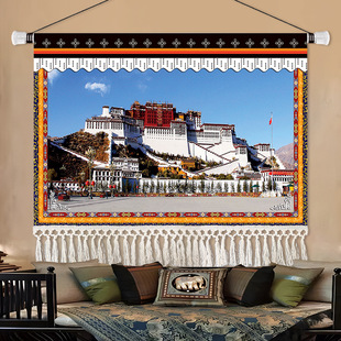 Ten-phase Free Tibetan Cloth Hanging Painting Auspicious Eight Treasures Hanging Cloth Homestay Restaurant Decoration Mural Living Room Cloth Painting Tapestry