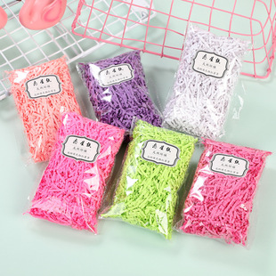 Pleated Rafi Grass 10g50g100g Shredded Paper Silk Filler Cosmetic Gift Box Decorative Packaging Silk Rafi Grass