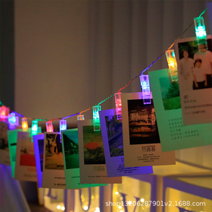 Factory Direct LED clip light string photo clip battery box party background wall decoration proposal layout colored lights