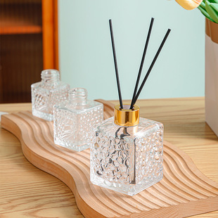 in stock Glass Aromatherapy Bare Bottle 50ml Square Fragrance Expanded Fragrance Bottle Non-fire Rattan Split Perfume Bottle