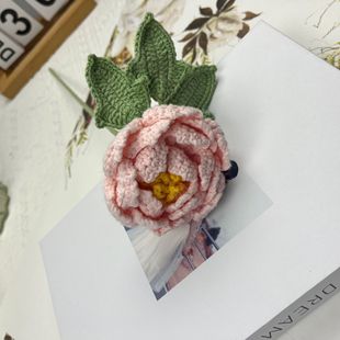 Пион шерсть ручной вязаный крючком тканый цветок закончил DIY вязаный цветок креативное украшение дома цветок подарок на весенний фестиваль