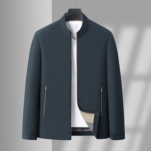 Spring dad's business casual jacket men's middle-aged men's handsome fashion jacket middle-aged spring and autumn jacket