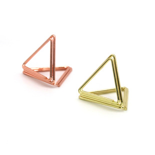 Amazon cross-border desk number folder photo rack European and American style metal note clip triangle business card holder desktop message holder