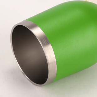 Amazon for 304 stainless steel double-layer thermos 12ozU-shaped belly red wine cup creative spray plastic eggshell cup