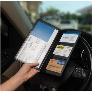 Car Insurance Information Folder Protective Cover Storage Bank Card Bag PU Leather Identity Driver's License Wallet