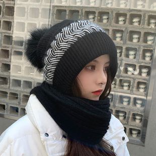 Зимняя новая женская шляпа шарф