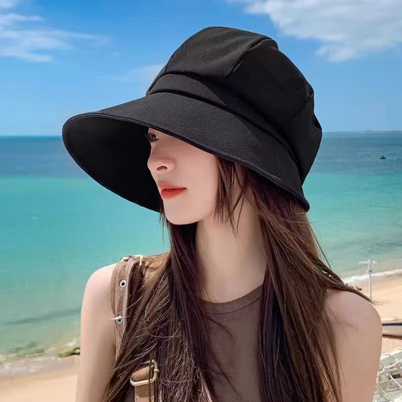 봄과 여름 차양 선 스크린 여행 얼굴을 가리는 어부 모자 어린이 UV 보호 올 매치 얼굴-작은 얇은 팔각형 모자를 보여줍니다
