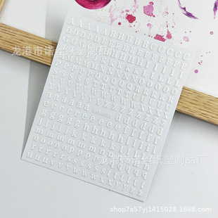 Cross-border Internet Red New Letter Nail Art Laser Sticker 26 English Case Letter 3D Stereo Adhesive Nail Sticker