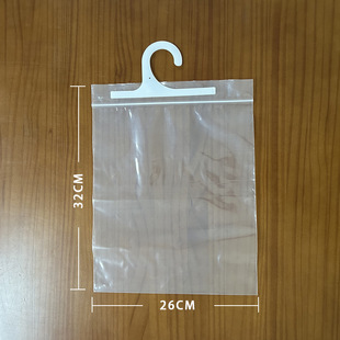 PE hook bag in stock wholesale open self-sealing bag underwear packaging bag with hanger hook transparent plastic bag