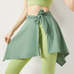 Wrap Skirt with Straps, One-piece Skirt to Cover the Buttocks, Slimming Look, Anti-exposure, Yoga Fitness Sports Skirt, Dance Outer Skirt