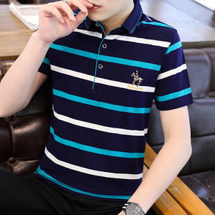Binjie Summer New High Quality Pure Cotton T-shirt Men's Polo Shirt Top Public Edition Solid Color Embroidered Lapel Top