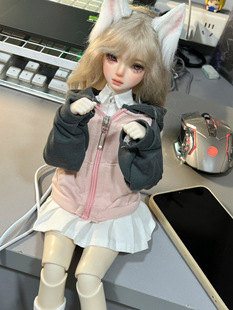 Bjd4 Hooded Sweatshirt Casual Joker Shoulder Jacket for Men and Girls Wear 40cm Doll Dress