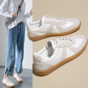 2025 All-match German Training Shoes Couple's Ins Trendy Korean Style Casual White Shoes All-match Women's Flat Street Shoes