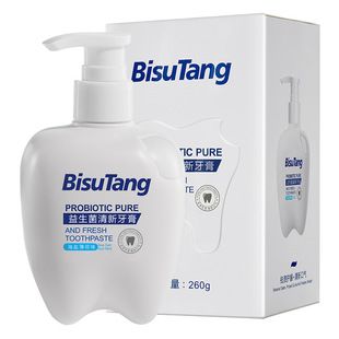 Bisutang Probiotic Fresh Toothpaste 260g Large Bottle Household Sea Salt Mint Flavor Brightening White Teeth Wholesale Daifa Zheng