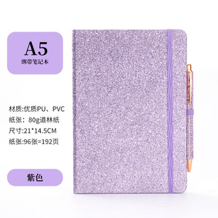 Cross-Border Glitter Strap Notebook Creative Personalized Sequin Notepad Student Exquisite Diary Wholesale