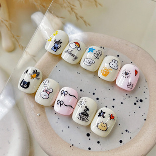 YITU Ant Figure Rabbit Flower Bow Not Attacked Sticker Cute Cartoon with Adhesive Nail Decorative Sticker YT3914