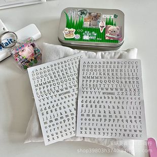Hand-made Goo Card Decorative Sticker Glue Drop Pendant Material silver Letter Sticker Goo Card Decorative Letter Ancient Morning Sticker
