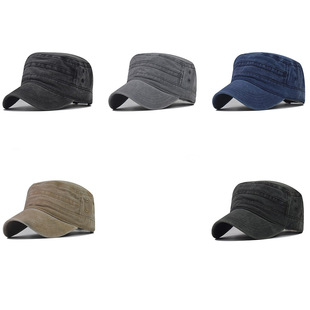 AliExpress fashion Men's Military cap spring new sun hat Old washed flat cap Amazon hat wholesale