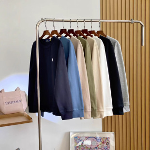 Sweep Code/high quality RL Ruff Classic Ma Biao Simple Fashion Men's and Women's Round Neck Sweat