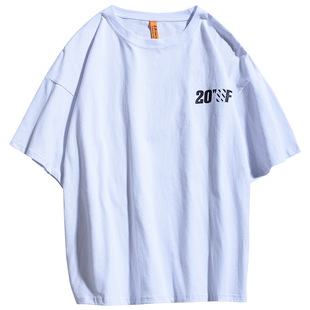 OFF-WHITE Модная футболка с принтом для мужчин и женщин Свободная 220 г Чистый хлопок Весна и лето Новый топ с коротким рукавом