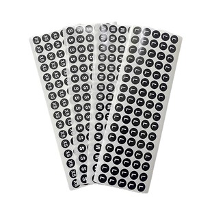 Black Background with White Text Size Sticker, Round 15mm Diameter, Good Stickiness and Clear Printing, Clothing Self-Adhesive Label