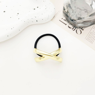 European and American Cross-border Headwear Irregular Simple Metal Bright Face Hair Rope Cold Wind Rubber Band Durable Hair Rope