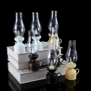 Retro American kerosene lamp candle holder creative nostalgic shooting props bar restaurant 80 s old object ornaments