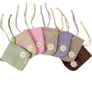 Cute small cloth bag sachet sachet empty bag diy drawstring cotton and linen storage bag candy fruit bag direct sales