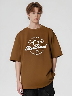 Combed Cotton Men's Original Men's Summer Youth American Style Fashion Brand Foam Printed Short-sleeved T-shirt Men's Top