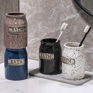 Light Luxury Vintage Ceramic Mouthwash Cup Advanced Sense Teeth Cup Home Hotel Homestay High Beauty Value Couple Cup suit