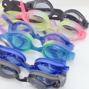Fashion colorful adult swimming goggles anti-fog multi-color optional with earplugs