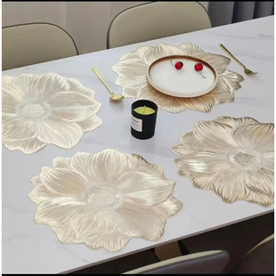 Lotus Placemat Heat-proof Waterproof Oil-proof PVC Washable Heat Insulation Mat Hotel Restaurant Table Mat Ins Style