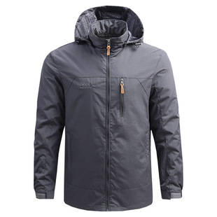 2020 Jacket Men's Spring and Autumn Thin Outdoor Charge Jacket Youth Hooded Loose plus size Casual Coat Jacket