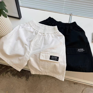 Boys pants 2025 summer children's clothing new children's casual wind labeled shorts baby pants summer wholesale