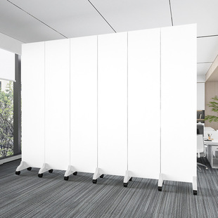 Pure White Simple Modern Screen Partition Living Room Office Shelter Curtain Rental Room Beauty Salon Folding Mobile Screen