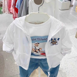 Spring and Summer Boys' Hooded Pure Color Sun Protection Clothing Ttjj242491E-00 Supports Drop Shipping