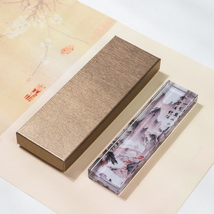 Creative glass crystal paperweight book press Paper Press study Four Treasures decoration thousands of miles mountain Orchid Pavilion Preface town ruler wholesale