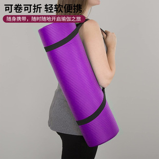 Cross-border supply solid color yoga mat children adult dance room fitness exercise mat non-slip NBR yoga mat