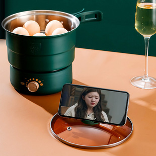 Cross-border multi-functional 110v British standard American standard folding pot travel portable electric cooker split electric hot pot non-stick pot