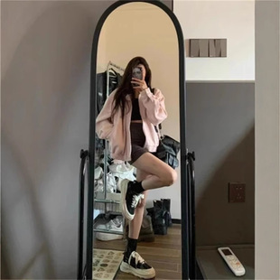 Pink Laps Coat Women's 2024 New Spring Autumn and Winter American Korean Style Lazy Style Casual Jacket Chic Top