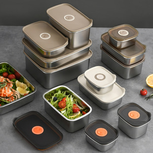 Fresh-keeping Box Food Grade 304 Stainless Steel Lunch Box Microwave Oven Heatable Sealed Box Special Large Capacity Lunch Box