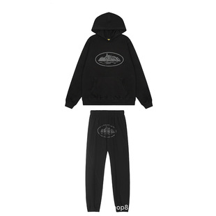 Corteiz Cross-border Alcatraz Island Hooded Men's Loose High Street Crewneck American Style Fashion Brand Women's Suit Printed Sweatpants