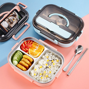 304 stainless steel insulated lunch box for primary school students special bowl for office workers split lunch box can be heated by microwave oven
